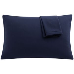 2pcs Pillow Cases Soft Microfiber Pillowcases with Zipper (20"x30") Navy